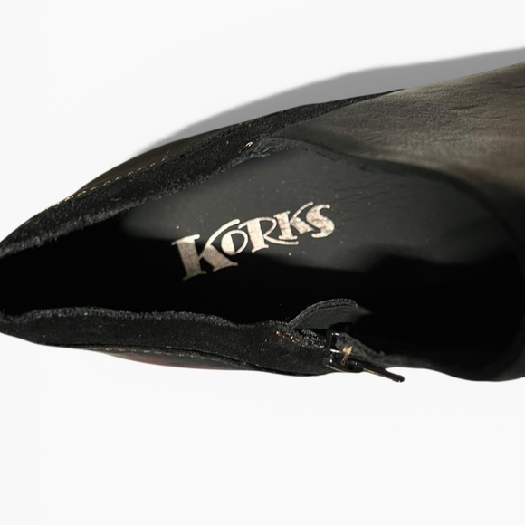 🌻NEW KORKS Raynor Black Leather Inside Zip Round Toe Bootie  🌻NEW KORKS Raynor Black Leather Inside Zip Round Toe Bootie Women’s Size 11